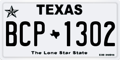 TX license plate BCP1302