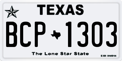 TX license plate BCP1303