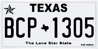 TX license plate BCP1305