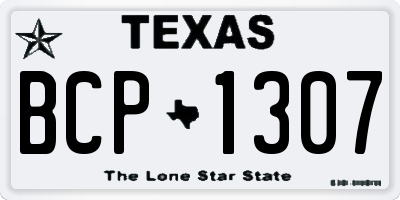 TX license plate BCP1307