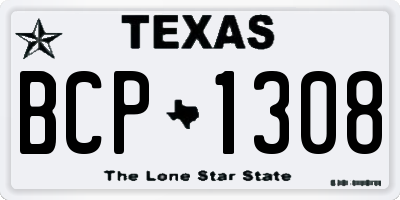 TX license plate BCP1308