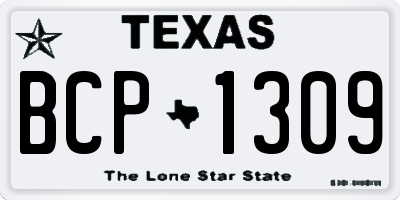 TX license plate BCP1309