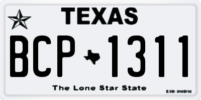TX license plate BCP1311