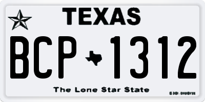 TX license plate BCP1312