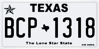 TX license plate BCP1318