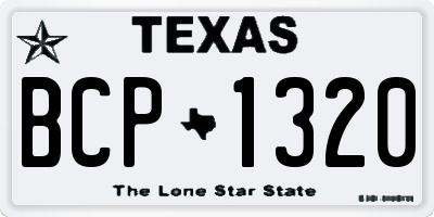 TX license plate BCP1320
