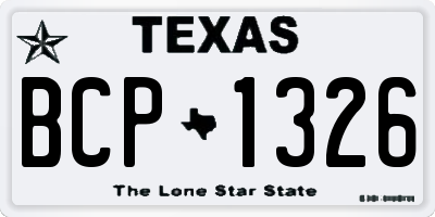 TX license plate BCP1326
