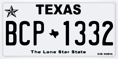 TX license plate BCP1332