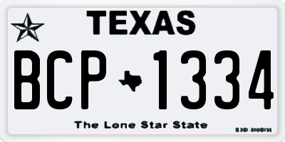 TX license plate BCP1334