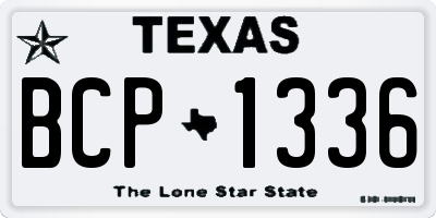 TX license plate BCP1336