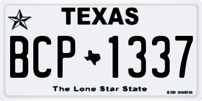 TX license plate BCP1337