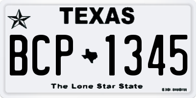 TX license plate BCP1345