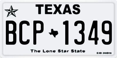 TX license plate BCP1349