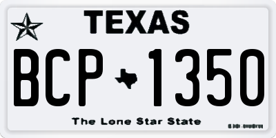 TX license plate BCP1350