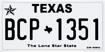 TX license plate BCP1351