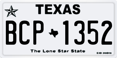 TX license plate BCP1352