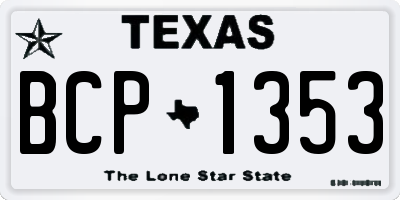 TX license plate BCP1353