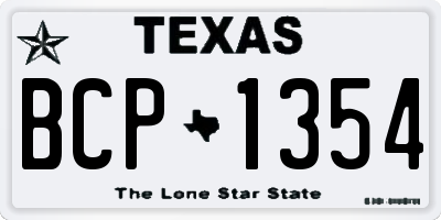 TX license plate BCP1354
