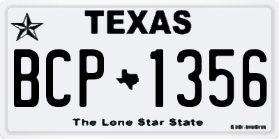 TX license plate BCP1356