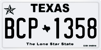 TX license plate BCP1358