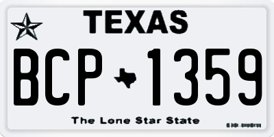 TX license plate BCP1359