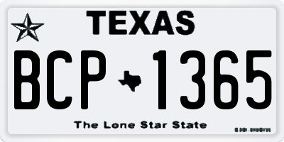 TX license plate BCP1365