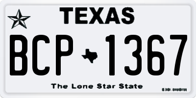 TX license plate BCP1367