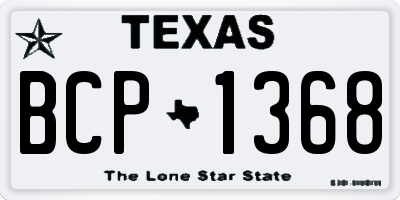 TX license plate BCP1368