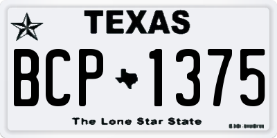 TX license plate BCP1375