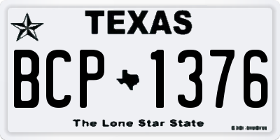 TX license plate BCP1376