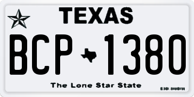 TX license plate BCP1380