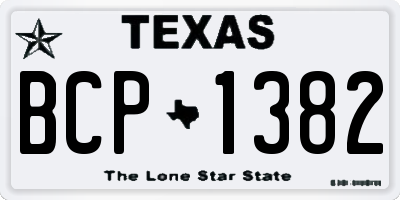 TX license plate BCP1382