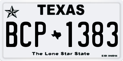TX license plate BCP1383