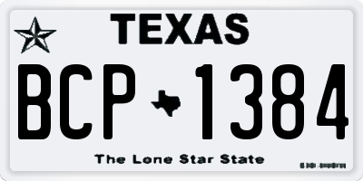 TX license plate BCP1384