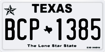 TX license plate BCP1385