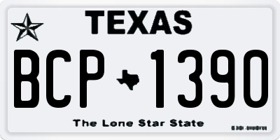 TX license plate BCP1390