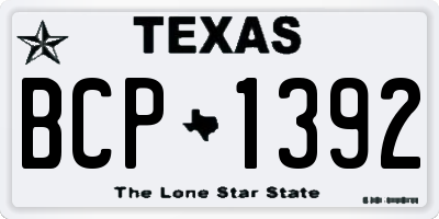 TX license plate BCP1392