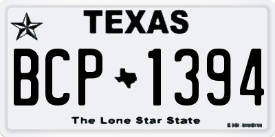TX license plate BCP1394