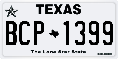 TX license plate BCP1399