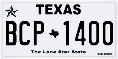 TX license plate BCP1400
