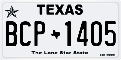 TX license plate BCP1405