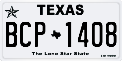 TX license plate BCP1408
