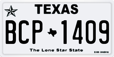 TX license plate BCP1409
