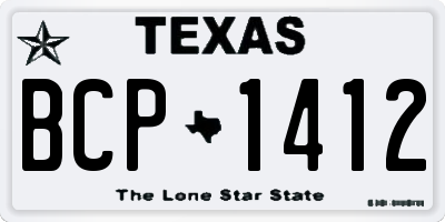 TX license plate BCP1412