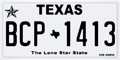 TX license plate BCP1413