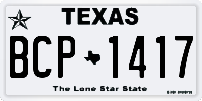 TX license plate BCP1417