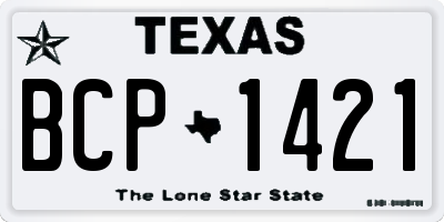 TX license plate BCP1421