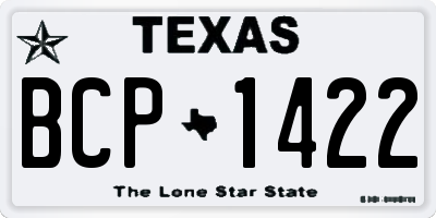TX license plate BCP1422