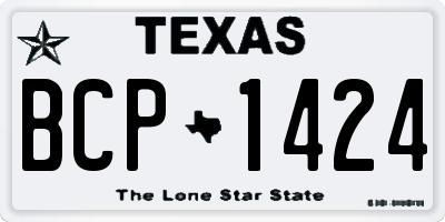 TX license plate BCP1424