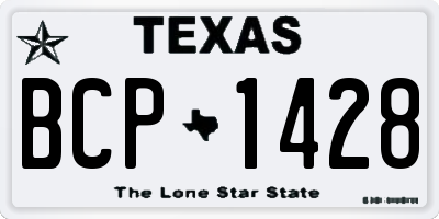 TX license plate BCP1428